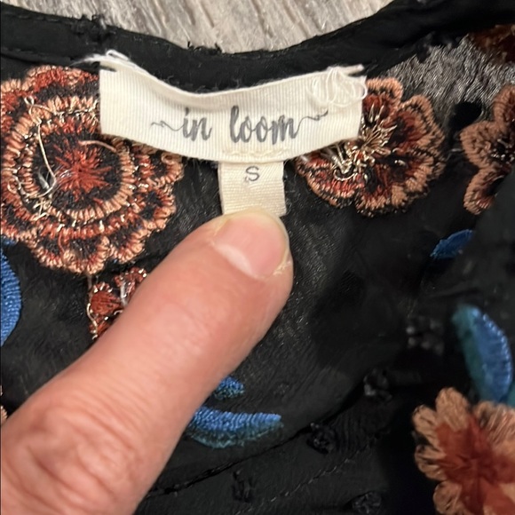 In Loom - Embroidered Sheer Black Tunic Blouse | S - Picture 6 of 13
